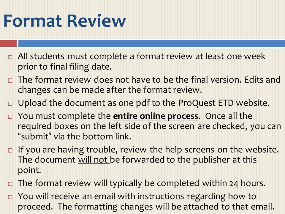 Dissertation Formatting