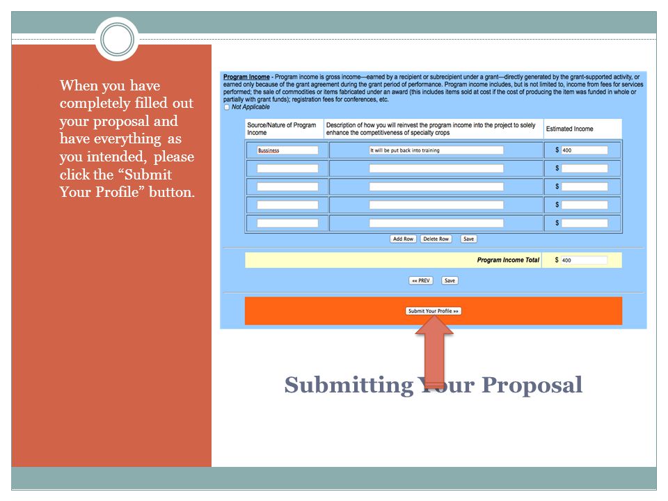 Submitting Your Proposal 1.
