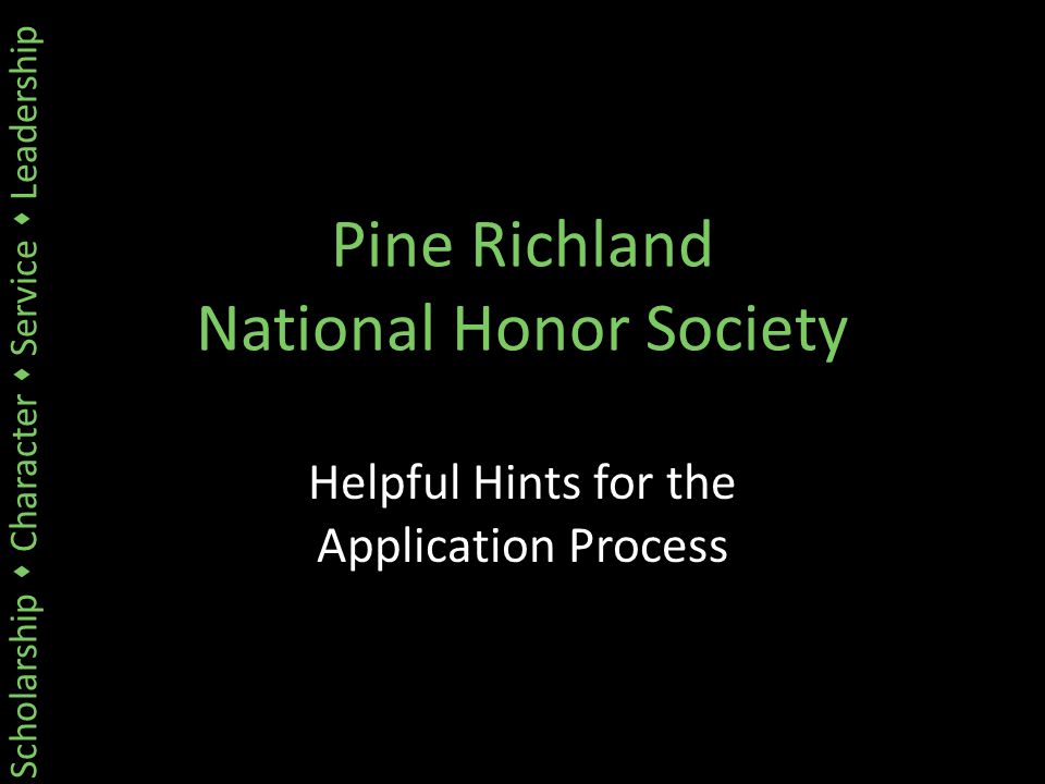 scholarship character service leadership pine richland national honor society leadership recommendation letter
