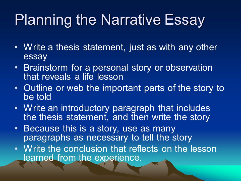 Thesis Statement For A Narrative Essay