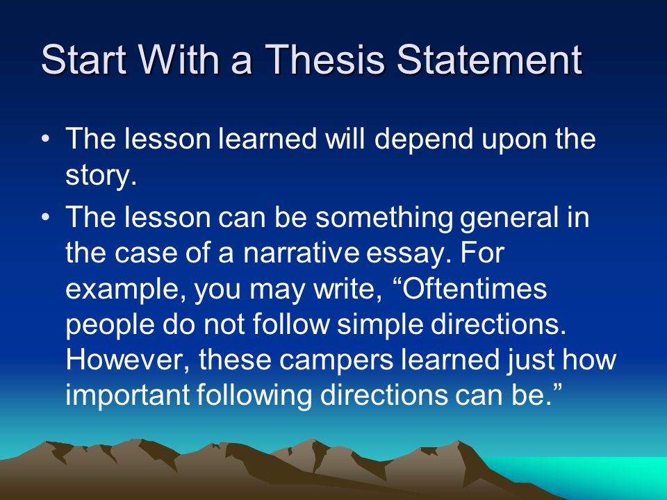 Personal Essay Thesis Statement
