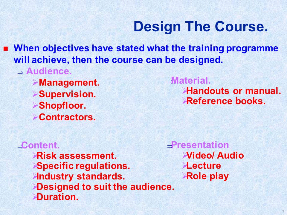 7 Design The Course.