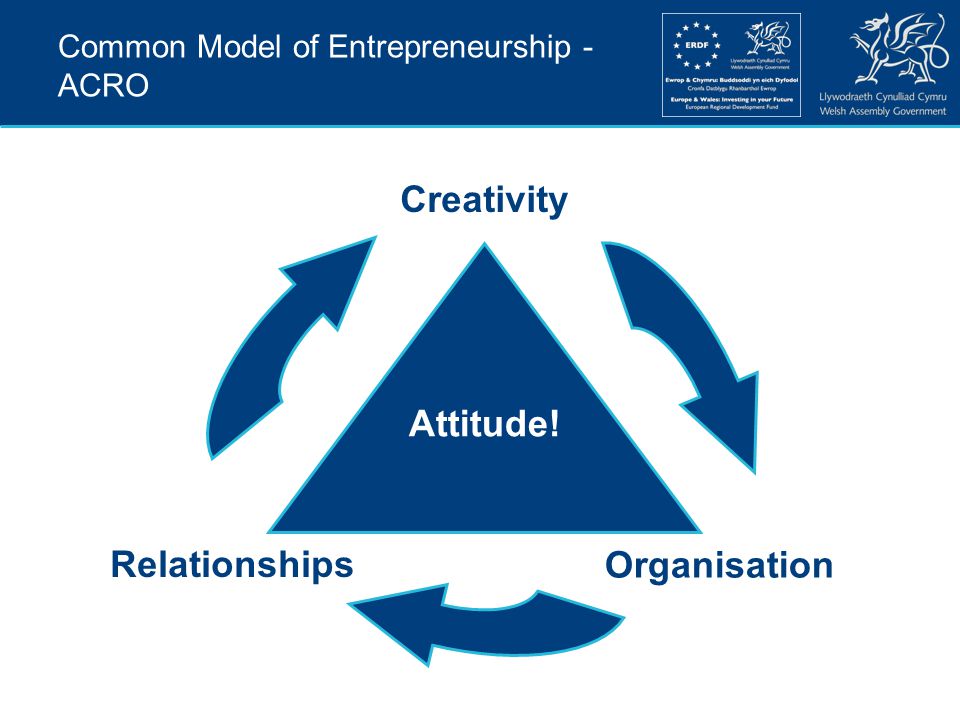Common Model of Entrepreneurship - ACRO Attitude! Creativity Organisation Relationships