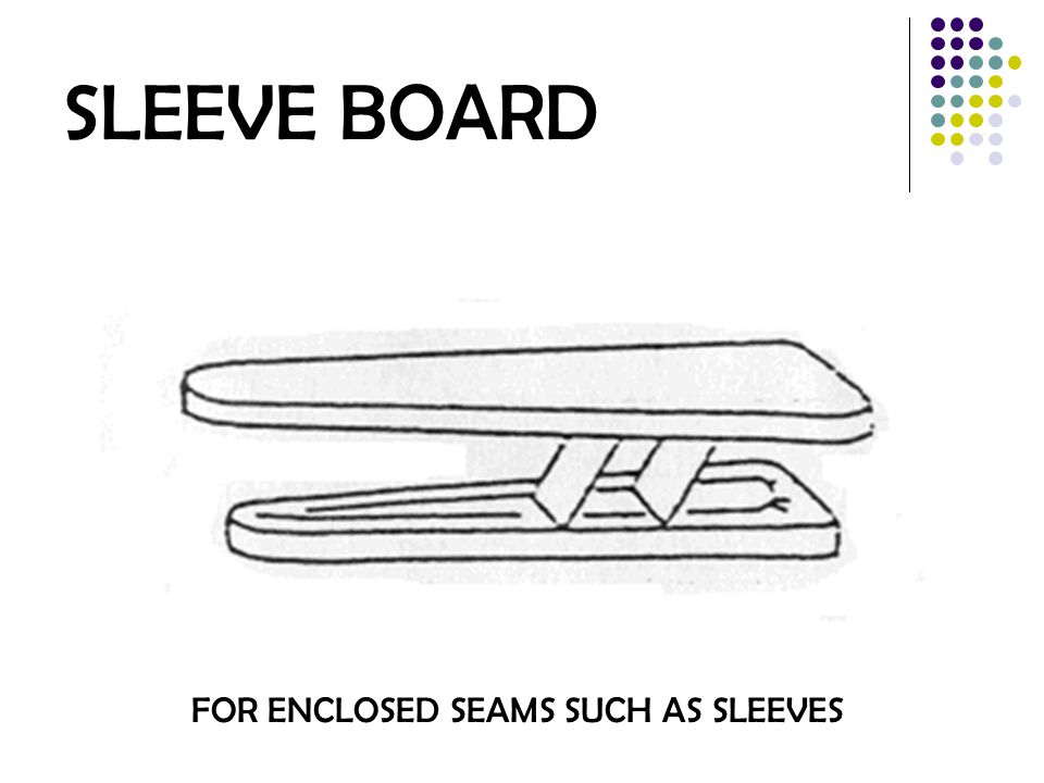 SLEEVE BOARD FOR ENCLOSED SEAMS SUCH AS SLEEVES