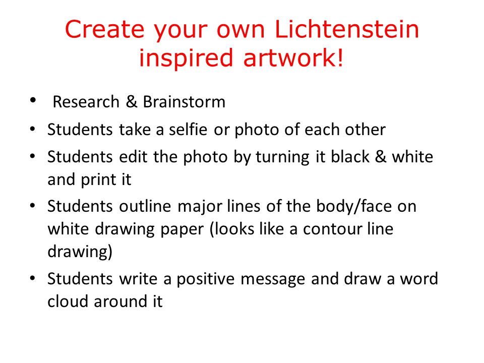 Create your own Lichtenstein inspired artwork.
