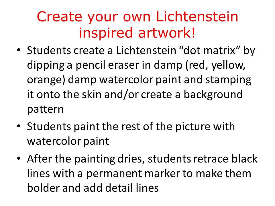 Create your own Lichtenstein inspired artwork.