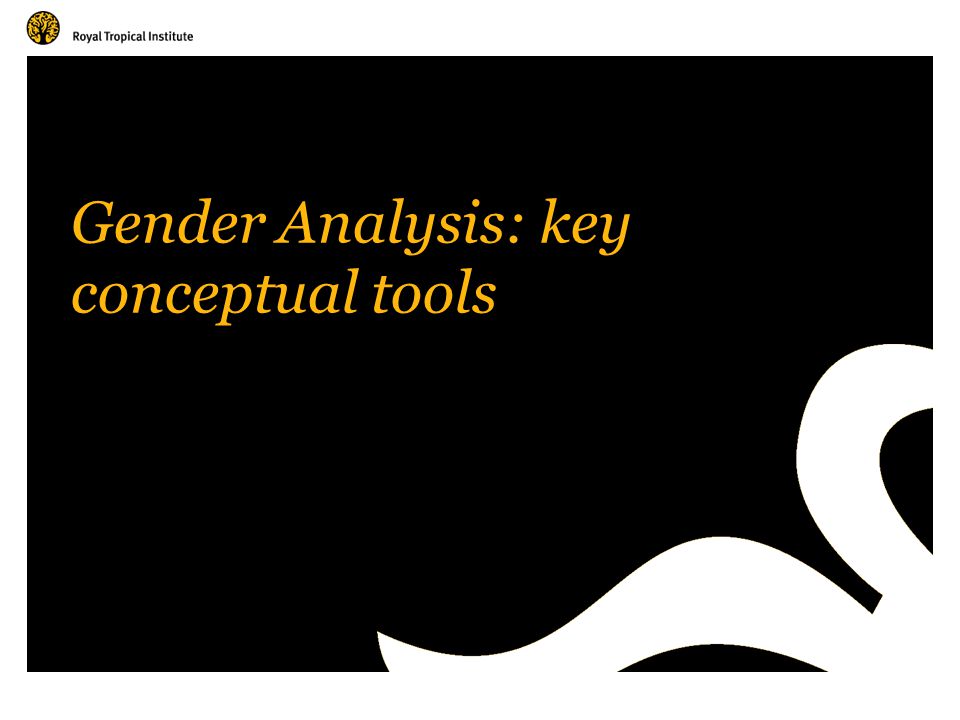 Gender Analysis: key conceptual tools