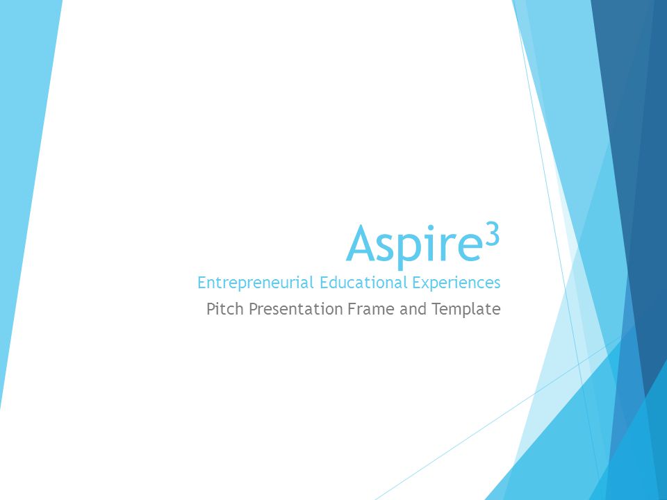 Aspire 3 Entrepreneurial Educational Experiences Pitch Presentation Frame and Template
