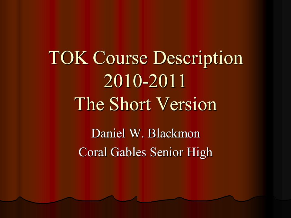 Tok Essay