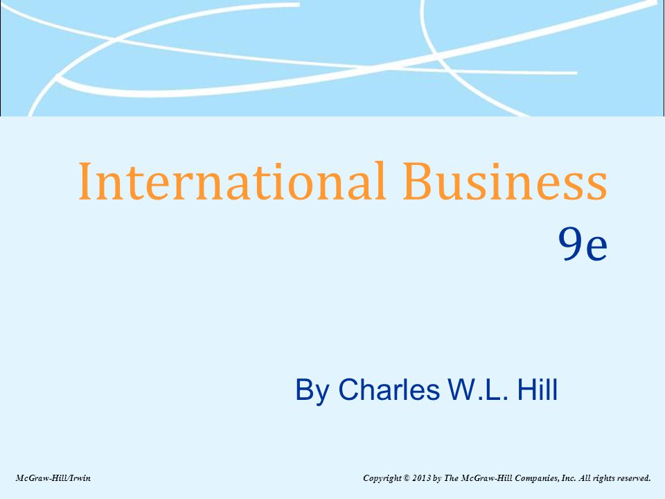 International Business 9e By Charles W.L.