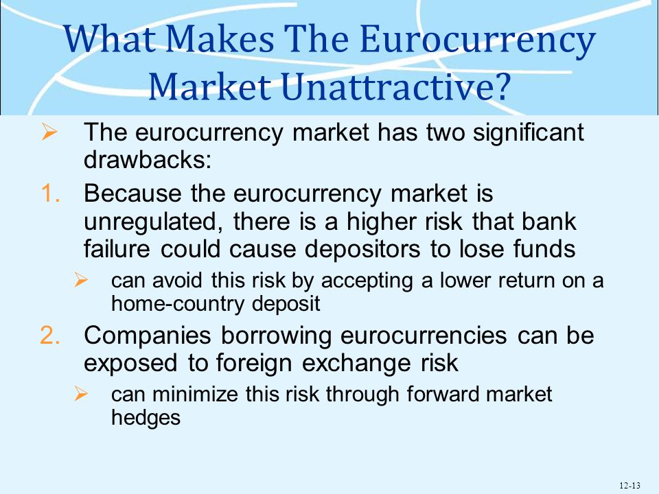 12-13 What Makes The Eurocurrency Market Unattractive.