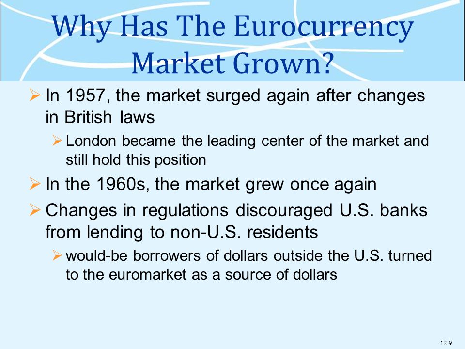 12-9 Why Has The Eurocurrency Market Grown.