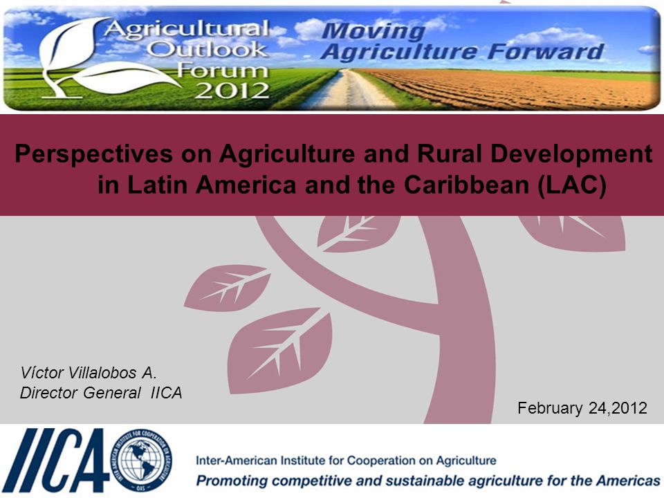 Perspectives on Agriculture and Rural Development in Latin America and the Caribbean (LAC) Víctor Villalobos A.