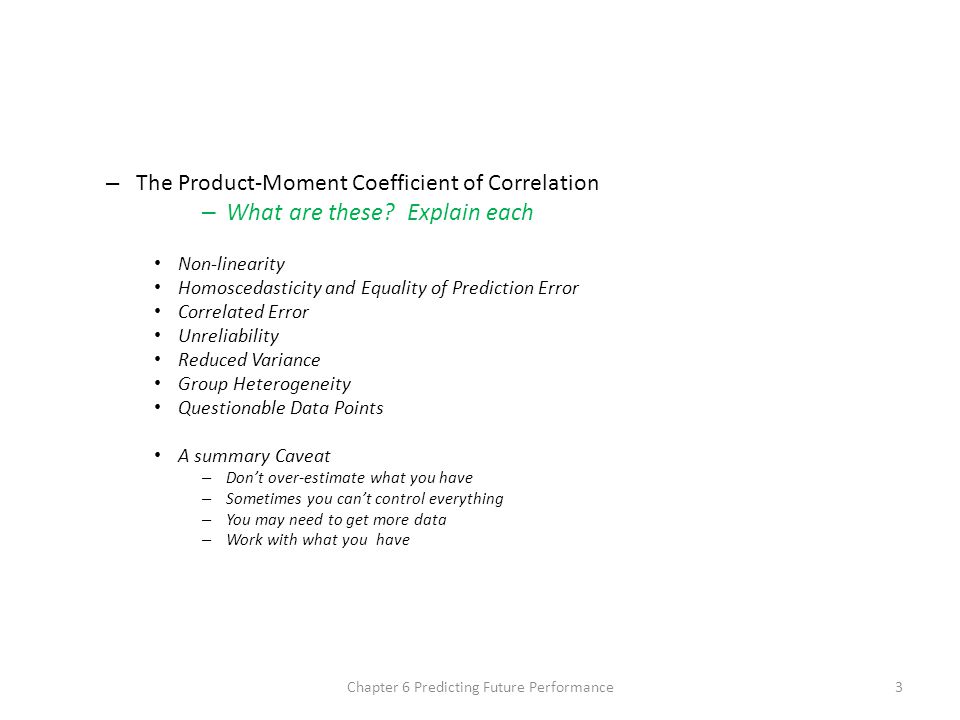 – The Product-Moment Coefficient of Correlation – What are these.
