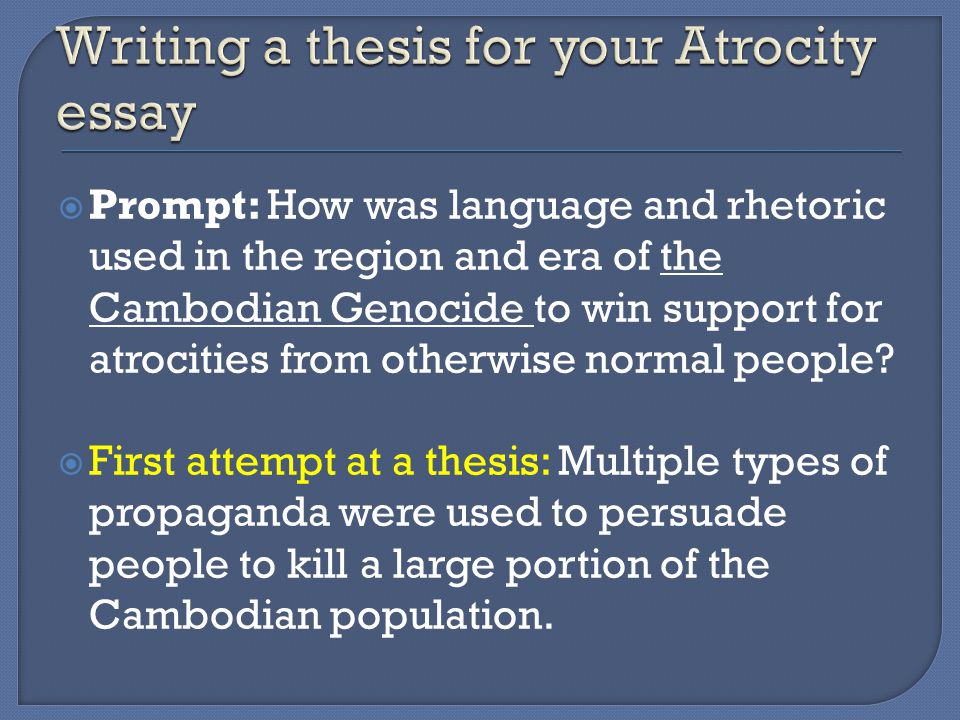  Prompt: How was language and rhetoric used in the region and era of the Cambodian Genocide to win support for atrocities from otherwise normal people.