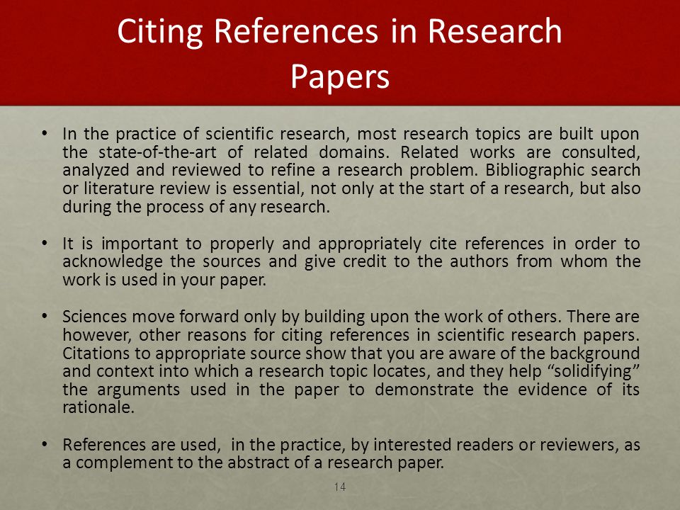 References In Research Paper