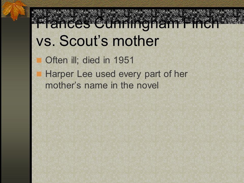 Frances Cunningham Finch vs.