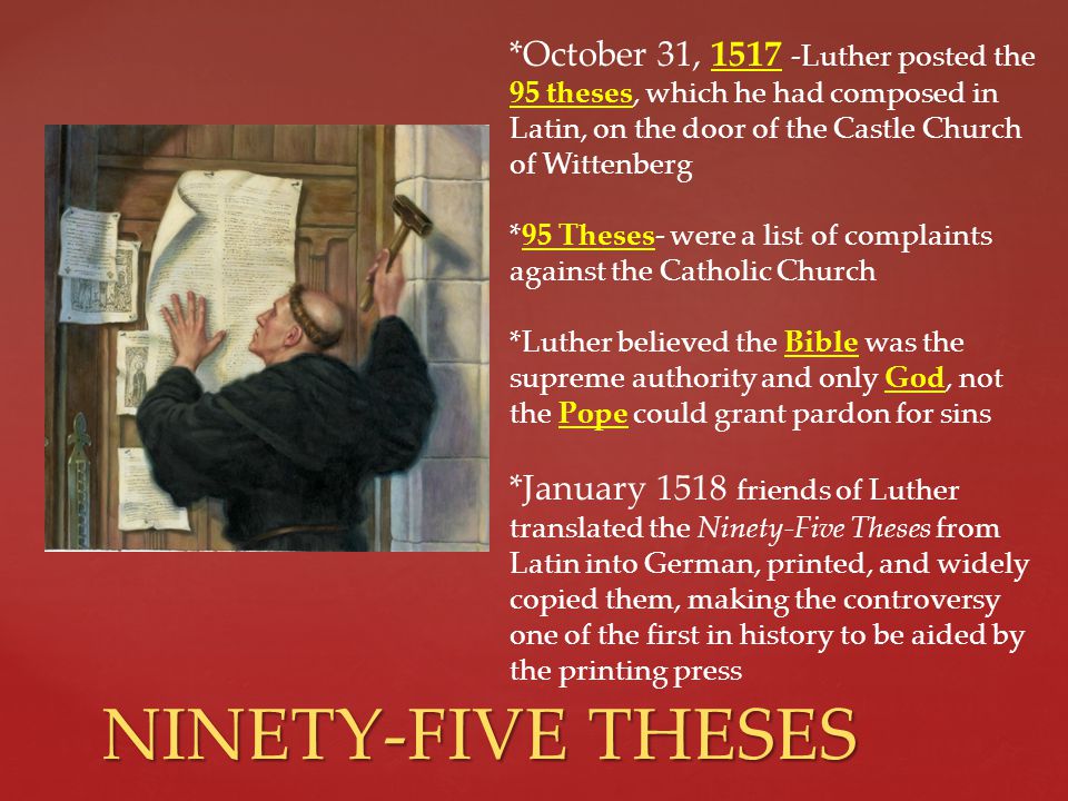 luthers ninety five thesis luthers ninety five thesis