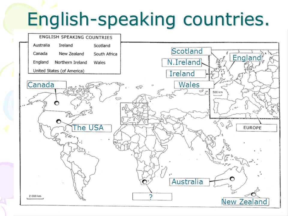 English-speaking countries.