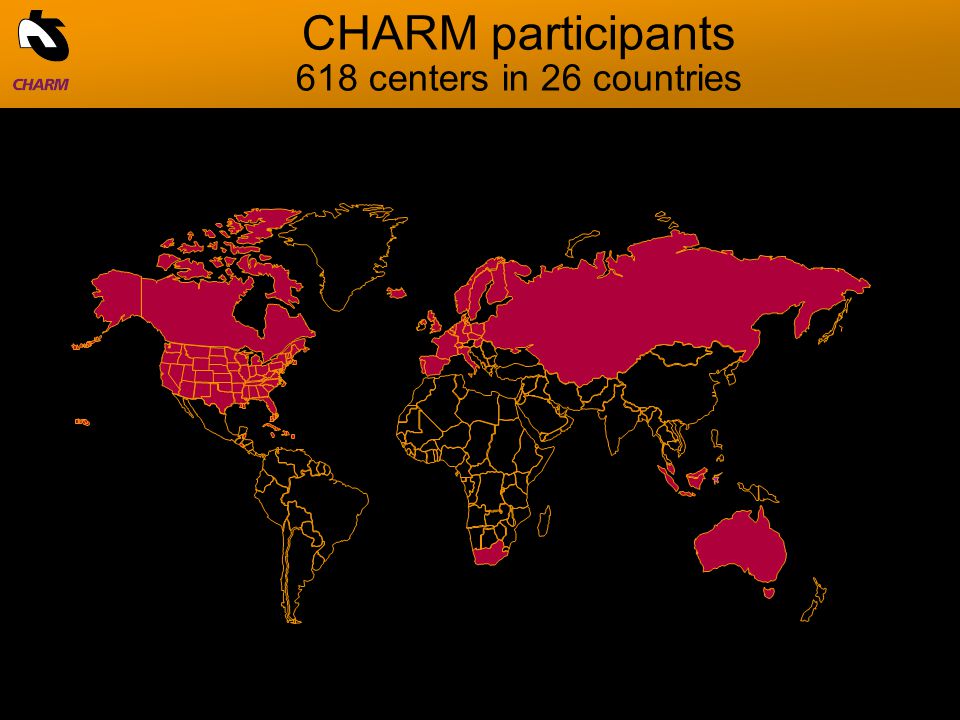 CHARM participants 618 centers in 26 countries