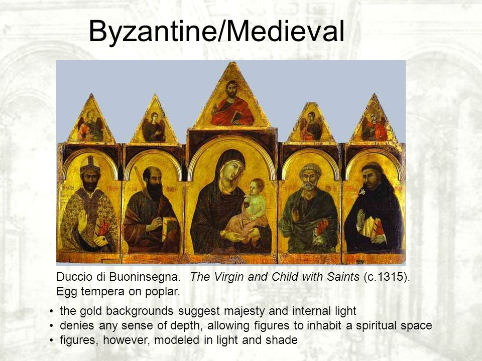 Byzantine/Medieval Duccio di Buoninsegna. The Virgin and Child with Saints (c.1315).