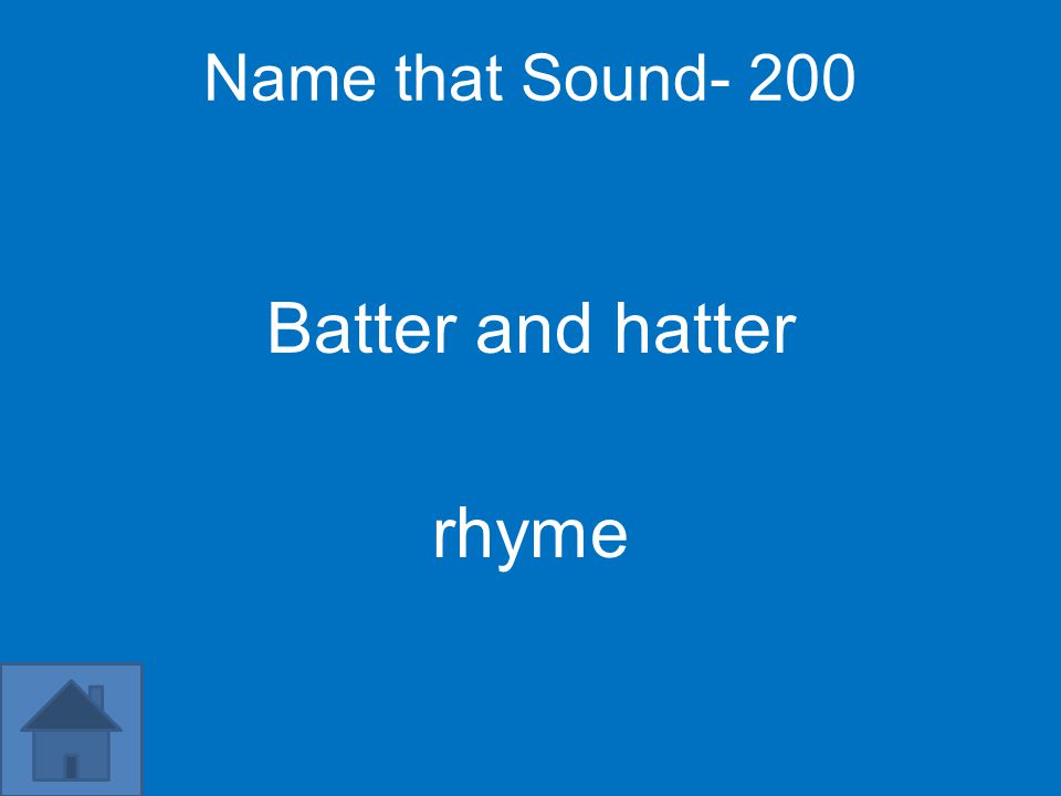 Name that Sound- 200 Batter and hatter rhyme