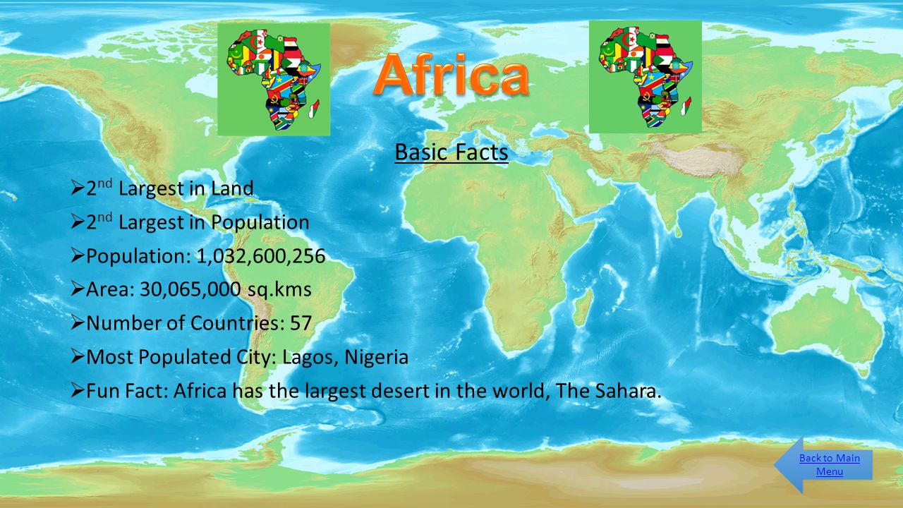 Basic Facts  Largest by Land  Largest by Population  Population: 3,879,000,333  Area: 44,579,000 sq.
