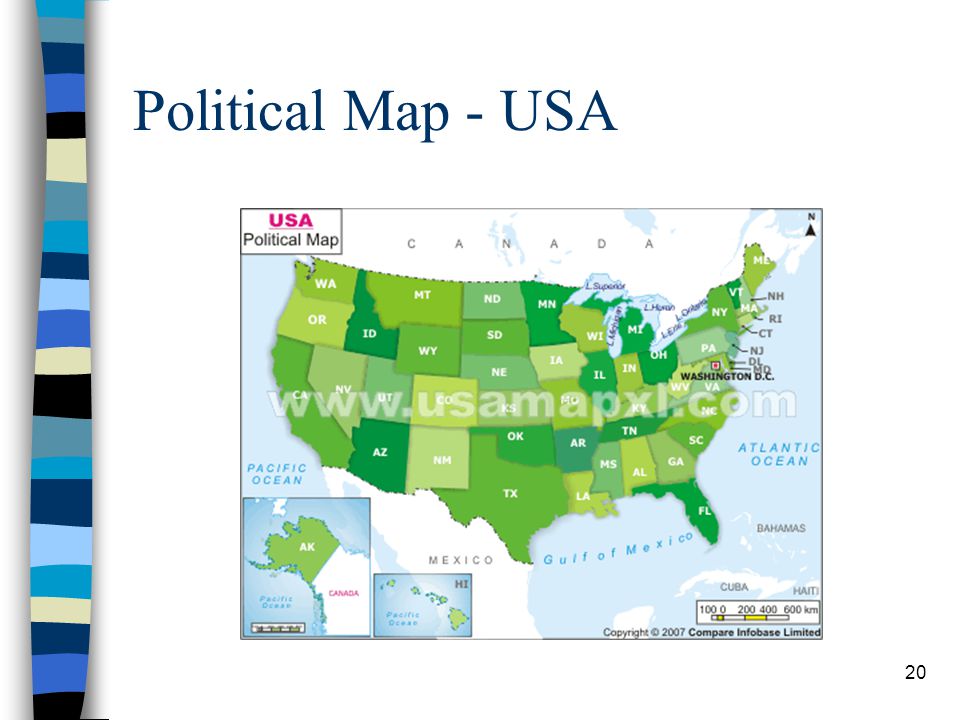 20 Political Map - USA
