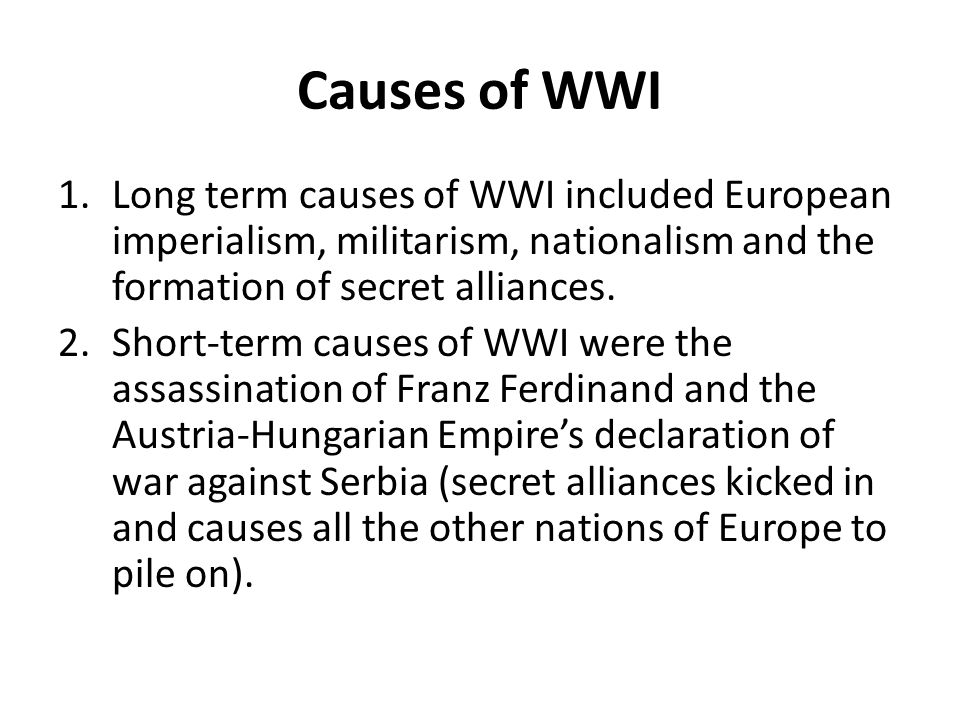 wwi and causes wwi and causes