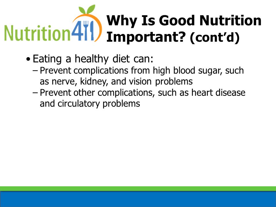 Why Is Good Nutrition Important.