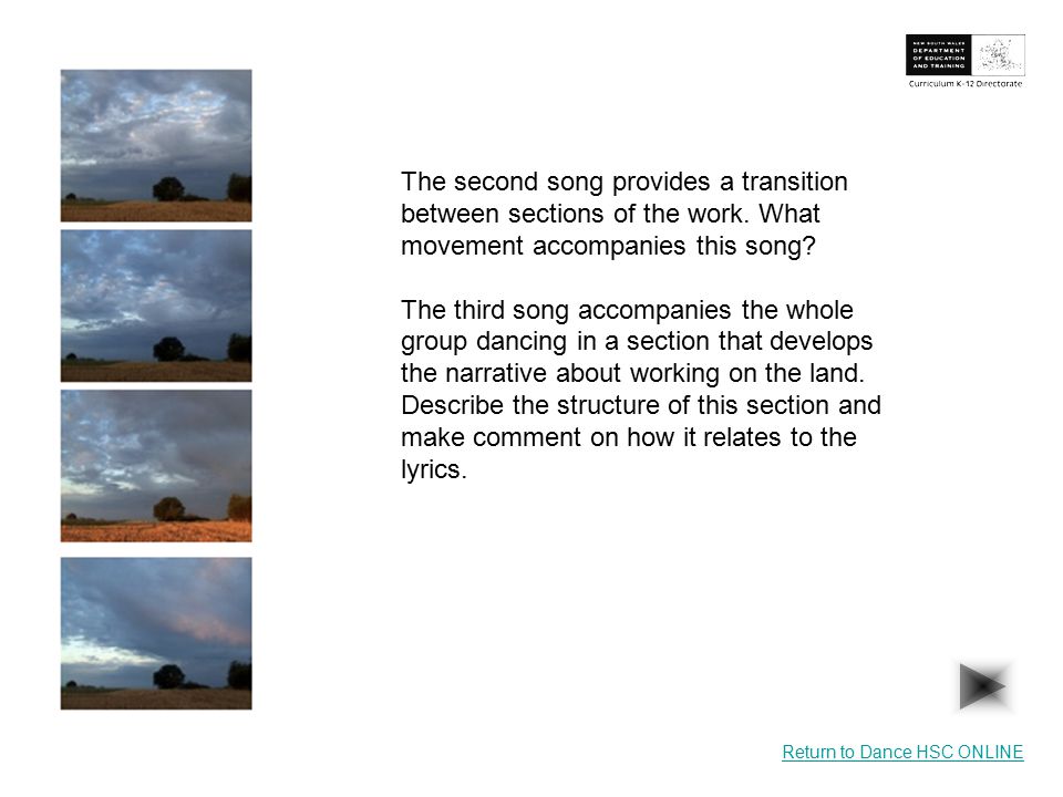 The second song provides a transition between sections of the work.
