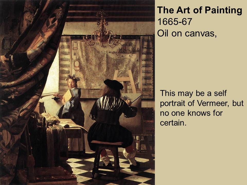 The Art of Painting Oil on canvas, This may be a self portrait of Vermeer, but no one knows for certain.