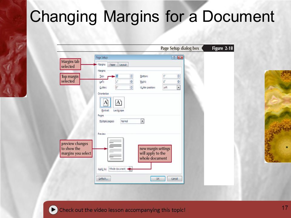 17 Changing Margins for a Document