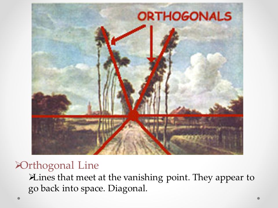  Orthogonal Line  Lines that meet at the vanishing point.