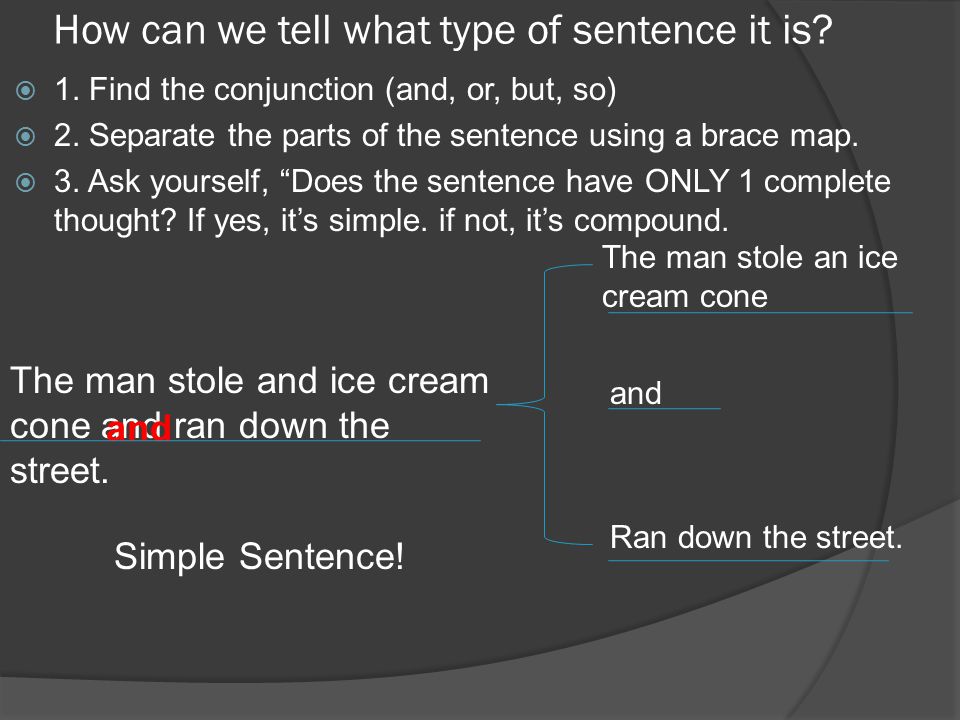 How can we tell what type of sentence it is.  1.