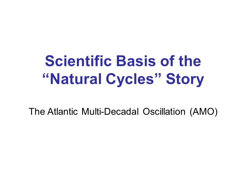 Scientific Basis of the Natural Cycles Story The Atlantic Multi-Decadal Oscillation (AMO)