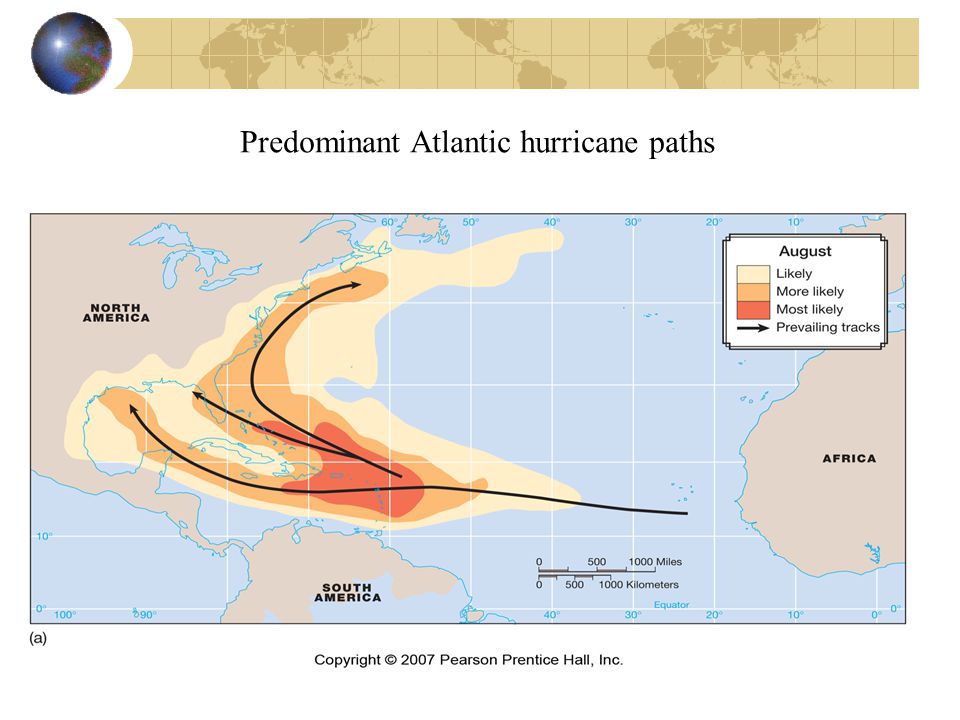 Predominant Atlantic hurricane paths