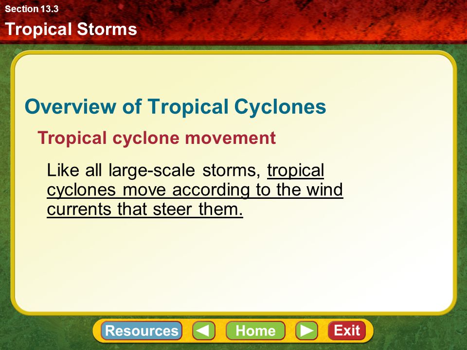 Overview of Tropical Cyclones Cyclone formation The strongest winds in a hurricane are usually concentrated in the eyewall—a tall band of strong winds and dense clouds that surrounds the eye.