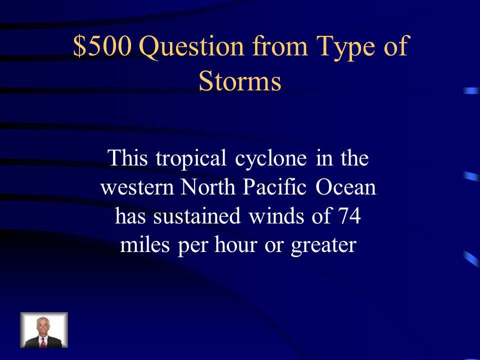 $400 Answer from Type of Storms What is a hurricane
