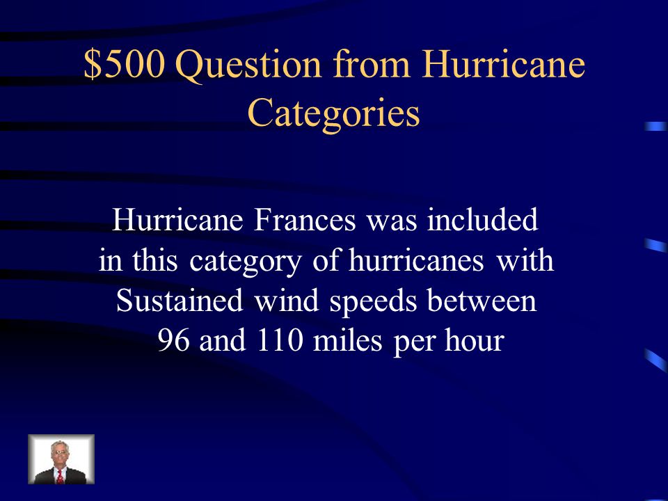 $400 Answer from Hurricane Categories What is Category 4