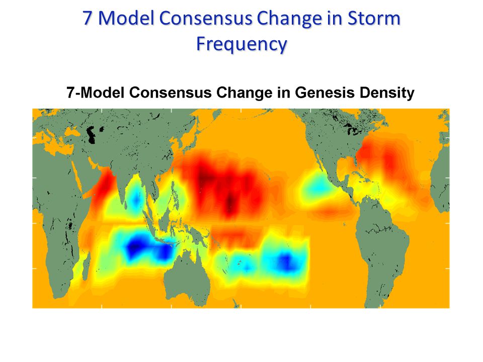 7 Model Consensus Change in Storm Frequency