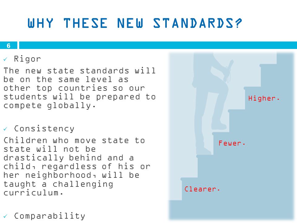 WHY THESE NEW STANDARDS.