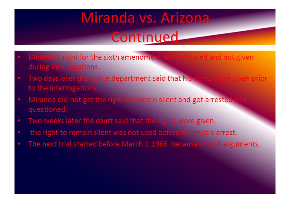Miranda vs.
