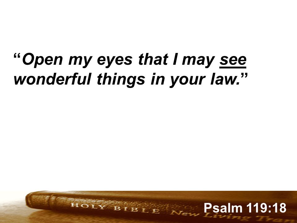 Genesis 32:1-2 Psalm 119:18 Open my eyes that I may see wonderful things in your law.