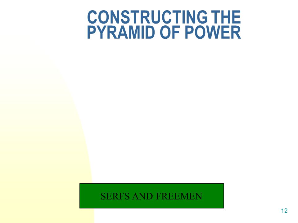 12 CONSTRUCTING THE PYRAMID OF POWER SERFS AND FREEMEN