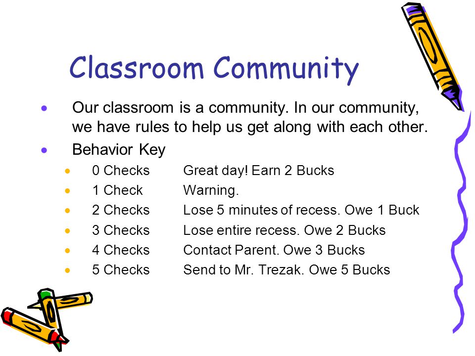 Classroom Community  Our classroom is a community.