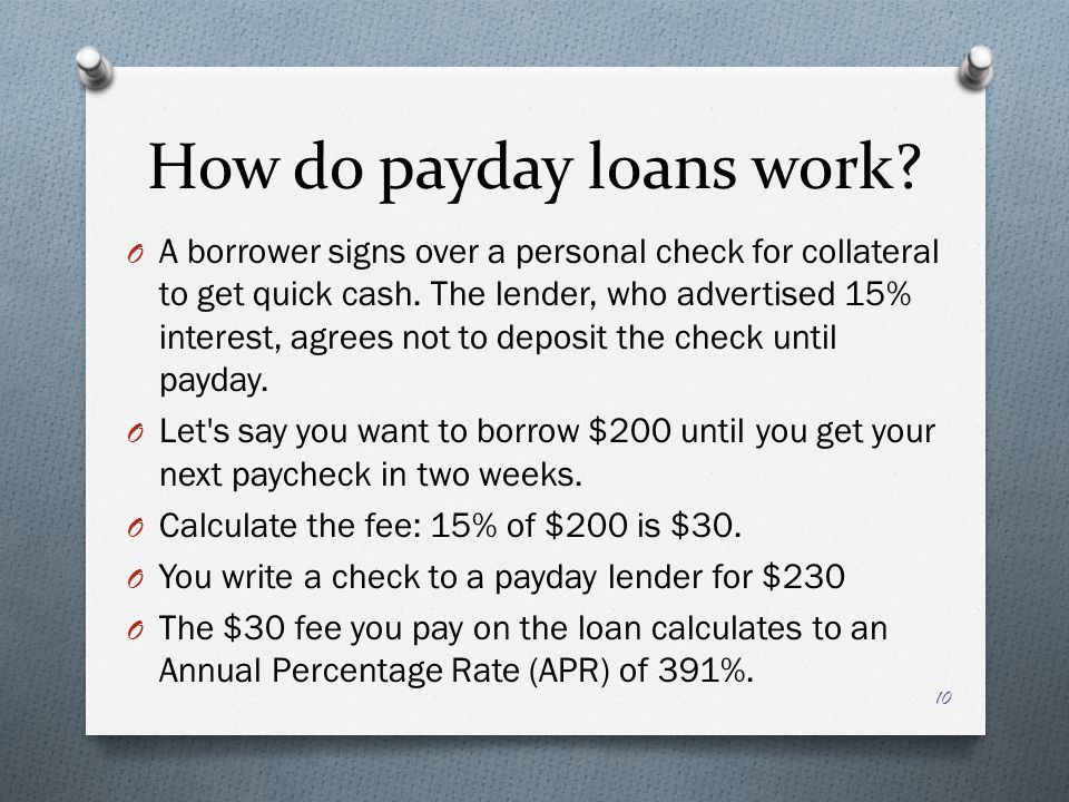 How do payday loans work.