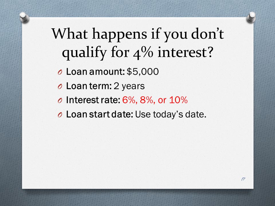 What happens if you don’t qualify for 4% interest.