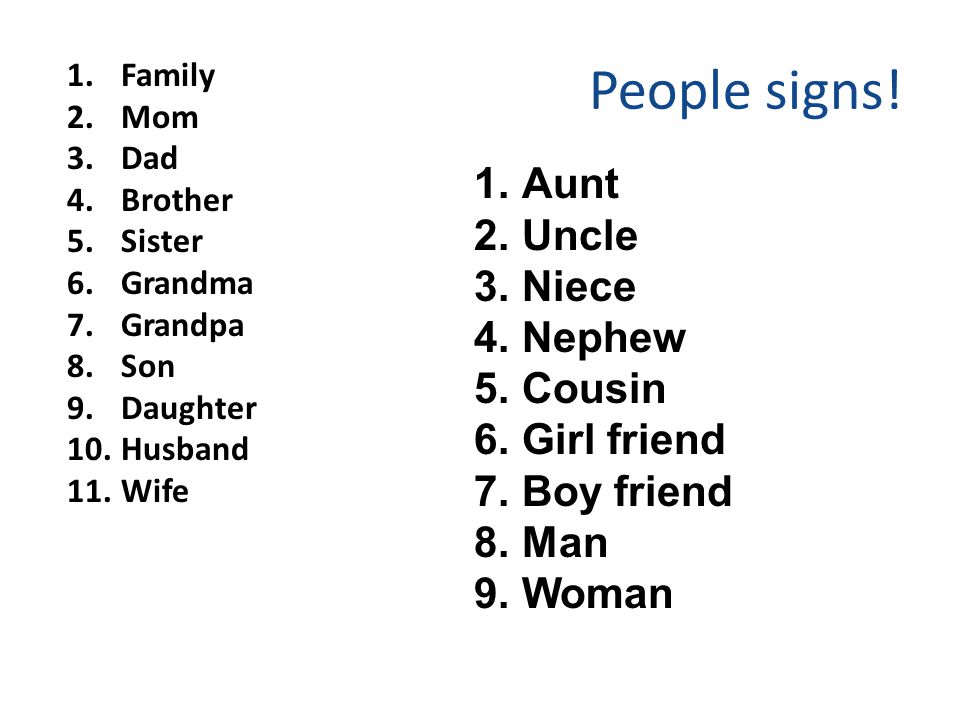 People signs.