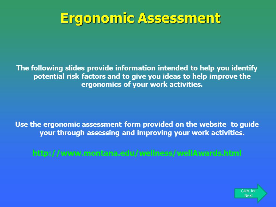ergonomic assessment template
